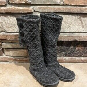UGG Knit Grey Knee-High Sweater Boots